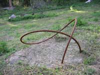 Steel sculptures by the sculptor Lucien den Arend are installed in sculpture park, Open Air Museum POAM.